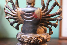 Load image into Gallery viewer, Antique Tibetan Bronze Cundi Bodhisattva - 18 Armed Zhunti Guanyin - Buddhist Figure - 18cm
