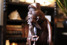 Load image into Gallery viewer, Large Antique Chinese Carved Hardwood Fisherman Sculpture - 55cm - Oriental Folk Art Statue
