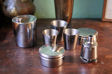 Load image into Gallery viewer, C.1920's German Art Deco Rocket Cocktail Shaker - D.R.G.M. - Chrome Travelling Bar Set
