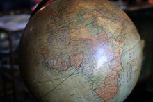 Load image into Gallery viewer, Antique 1920s Geographia 12 Inch Terrestrial Globe - 1925 British World Globe - Ebonised Wooden Stand

