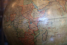 Load image into Gallery viewer, Antique 1920s Geographia 12 Inch Terrestrial Globe - 1925 British World Globe - Ebonised Wooden Stand
