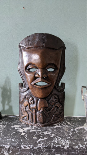 Large Freestanding African Hardwood Mask