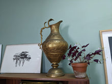 Load image into Gallery viewer, Large Gold Gilt Indian Brass Ewer With Cobras
