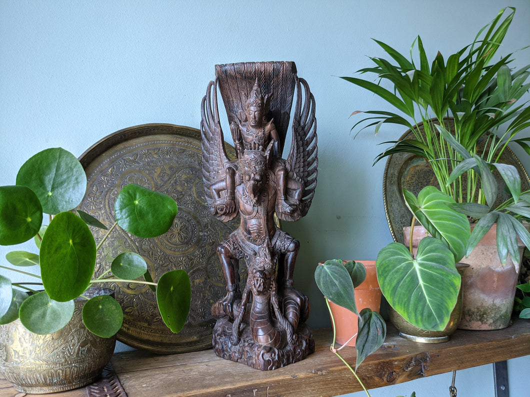 Large Balinese Carving - Vishnu and Garuda
