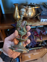 Load image into Gallery viewer, Antique Indian Bronze Hamsa Bird Candle Stick
