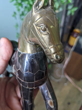 Load image into Gallery viewer, Vintage Arabian Brass and Brass Horse Carving
