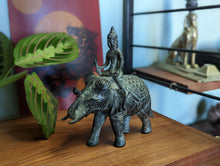 Load image into Gallery viewer, 1950&#39;s Thai Bronze Statue of A Warrior Riding an Elephant
