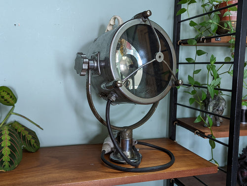 Vintage Chrome Francis Searchlight on Stand