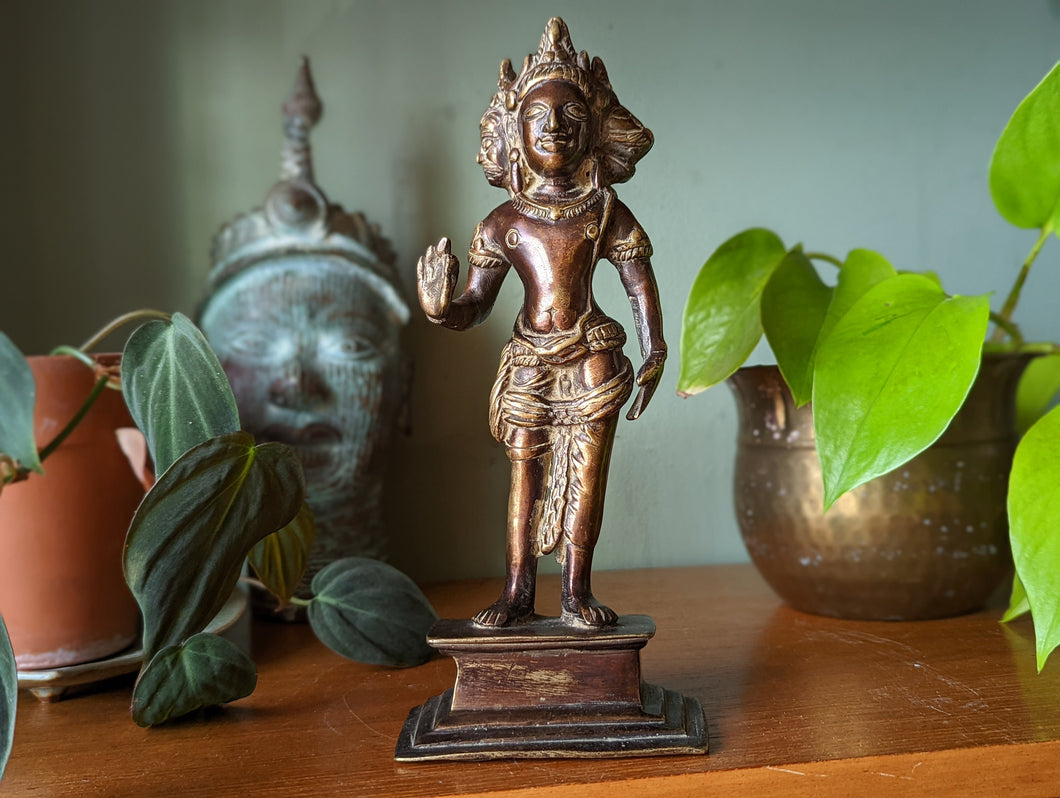 Vintage Thai Bronze Trimurti Statue