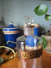 Load image into Gallery viewer, 1930&#39;s Vintage Apothecary Bottle / Jar With Stopper
