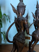 Load image into Gallery viewer, Pair of Thai Bronze Kinnari / Kinnara Statues
