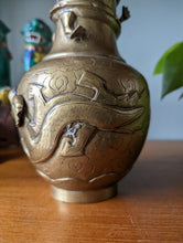 Load image into Gallery viewer, Vintage Brass Chinese Dragon Vase
