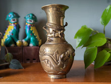 Load image into Gallery viewer, Vintage Brass Chinese Dragon Vase
