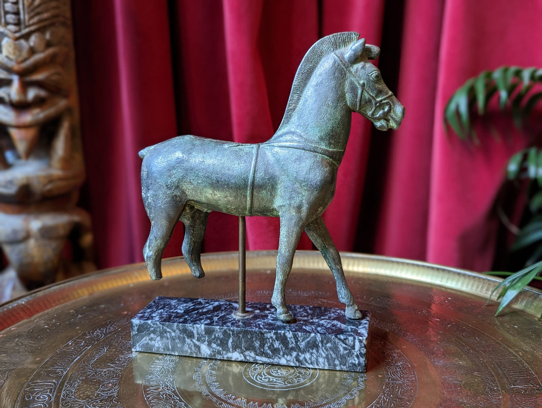 Ancient Greek Olympia Bronze Horse Statue
