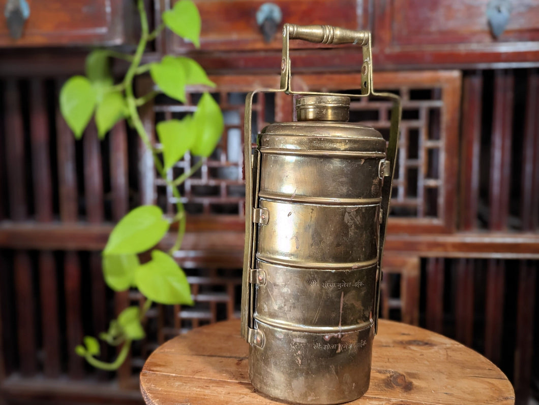 Antique Indian Brass Tiffin Box