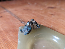 Load image into Gallery viewer, Jade Ring Dish with Cold Painted Bronze Birds
