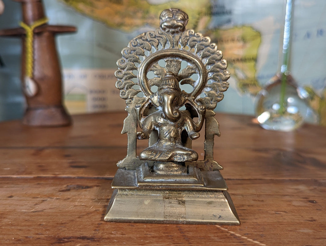Small Indian Brass Statue of Hindu Deity Ganesh