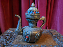 Load image into Gallery viewer, Antique Tibetan Copper and Silver Ewer
