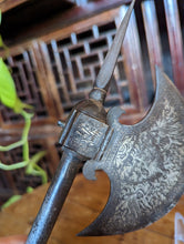 Load image into Gallery viewer, Antique Indo-Persian Axe With Silver Inlay
