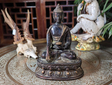 Load image into Gallery viewer, Antique 18th Century Chinese Bronze Shakyamuni Buddha Statue
