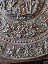 Load image into Gallery viewer, Antique Indian Hindu Copper Engraved Charger / Plate
