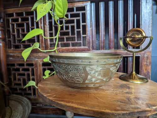 Heavyweight Chinese Brass Bowl / Planter