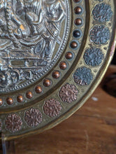 Load image into Gallery viewer, Antique Indian Hindu Copper Engraved Charger / Plate - Shashti
