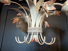 Load image into Gallery viewer, Vintage Holywood Regency Toleware Hanging Chandelier
