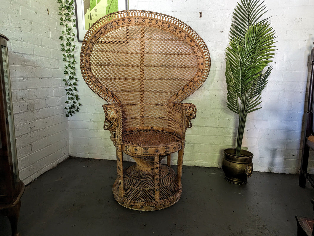 70's Emmanuelle Rattan Peacock Chair