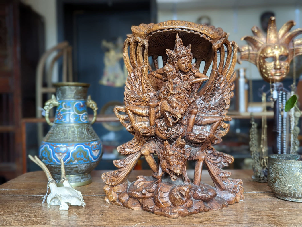 Large Balinese Statue Of Vishnu and Garuda