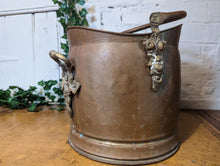 Load image into Gallery viewer, Vintage English Brass Helmet Coal Scuttle
