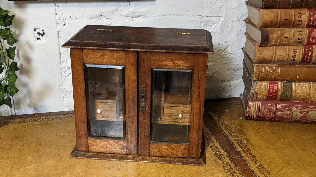 Antique Oak Smokers Cabinet