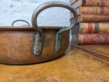 Load image into Gallery viewer, Large Original French 19th Century Antique Copper Pan / Pot With Solid Brass Handles
