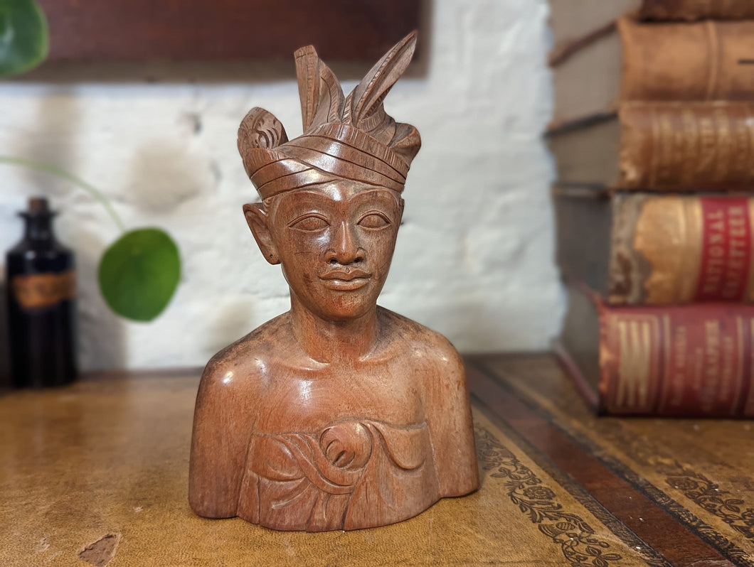 Vintage Balinese Carving of Traditional Man