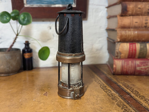 Antique Patterson A3 Brass Miners Safety Lamp