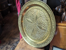 Load image into Gallery viewer, Vintage Indian Embossed Brass Charger / Tray
