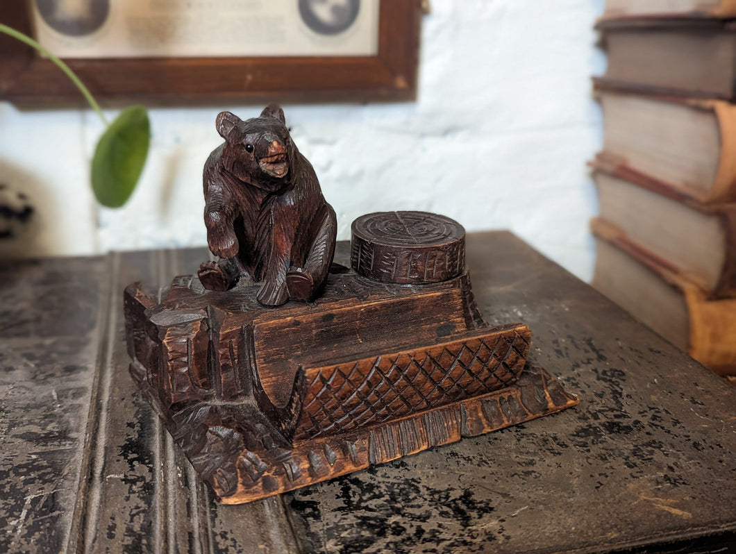Antique Swiss Black Forest Bear Desk Tidy