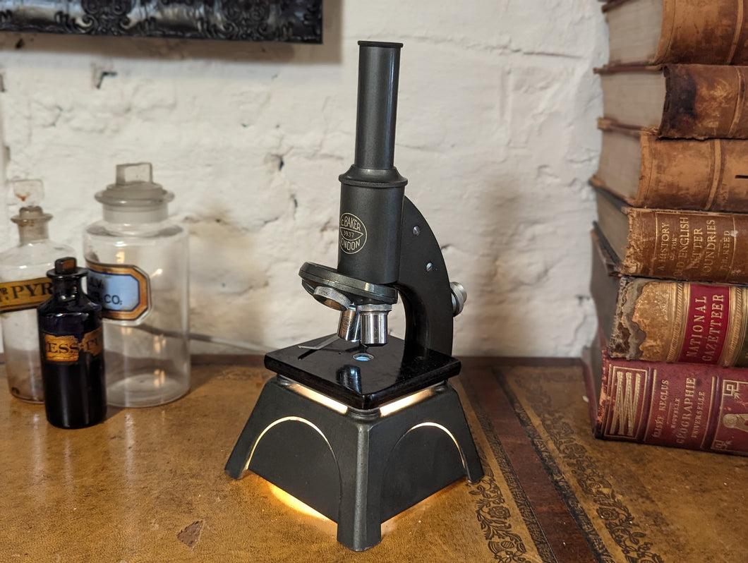C Baker 1950's  Vintage Service Microscope