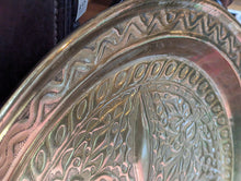 Load image into Gallery viewer, Vintage Indian Embossed Brass Charger / Tray
