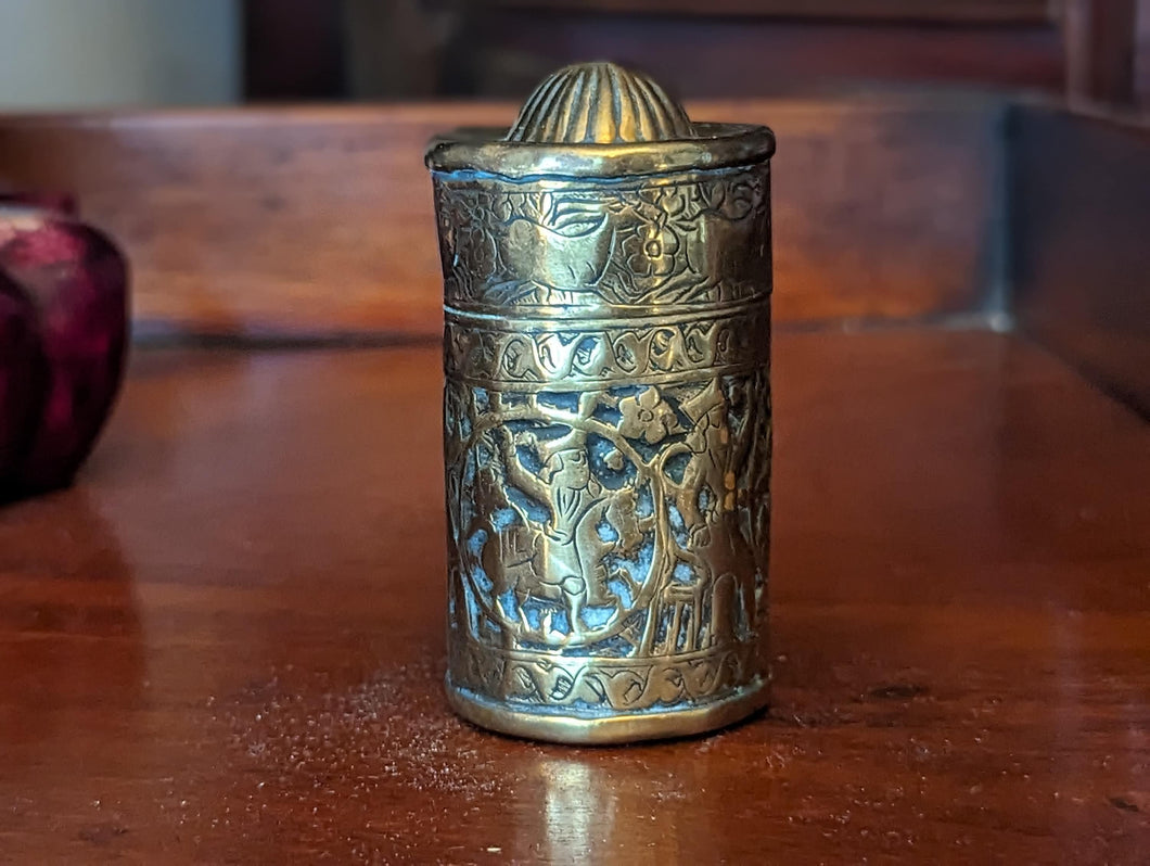 Antique Brass Qajar Container