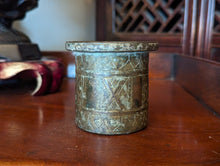 Load image into Gallery viewer, Antique Indian Engraved Bronze Cup / Panch Patra
