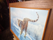 Load image into Gallery viewer, 1970&#39;s Vintage Tiger Print in Teak Frame

