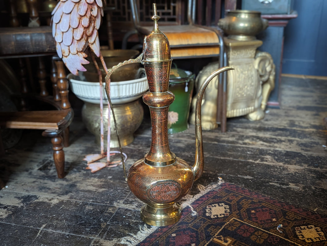 Vintage Middle Eastern Large Brass Ewer