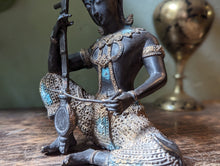 Load image into Gallery viewer, Thai Bronze Statue of Musician Playing Drum
