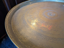 Load image into Gallery viewer, Mid Century Egyption Brass top Foldable Table
