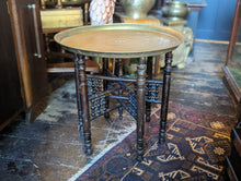 Load image into Gallery viewer, Mid Century Egyption Brass top Foldable Table
