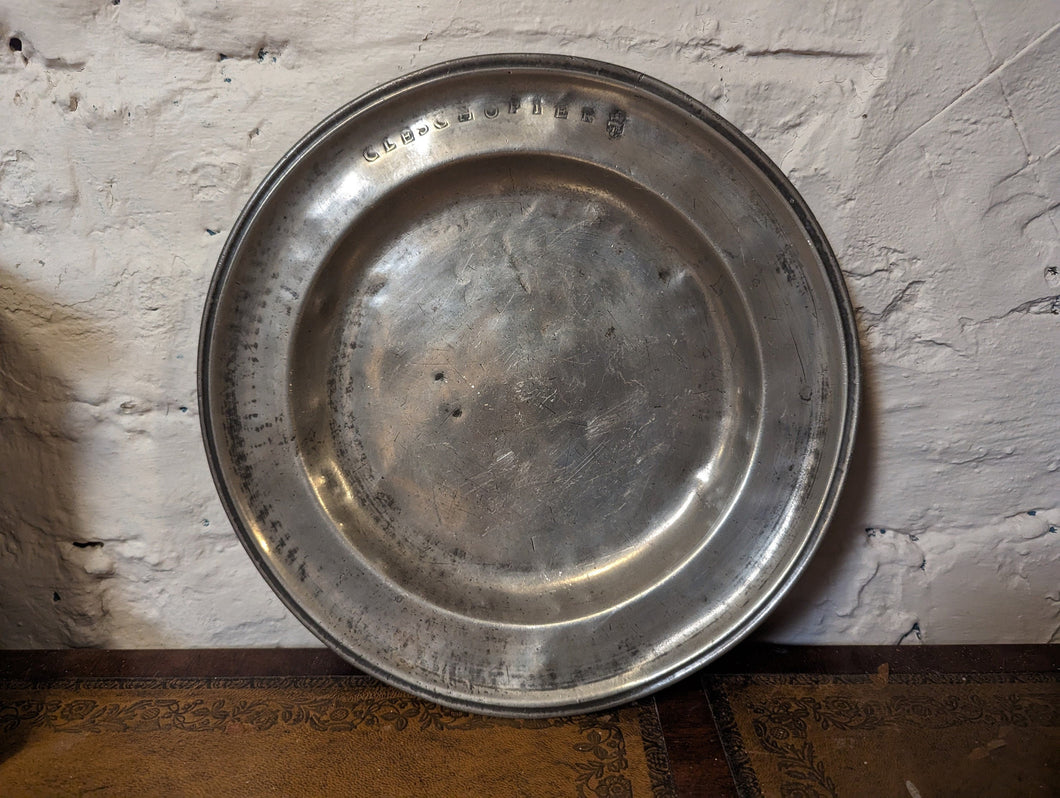 18th Century Pewter French Plate