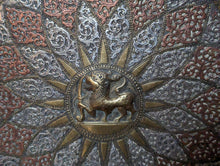 Load image into Gallery viewer, Vintage Brass Octagonal Plate - Inlaid Silver And Copper - Sri Lanka
