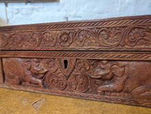 Load image into Gallery viewer, Teak Jewelry Box with Sri Lankan Carvings - Early 20th.C
