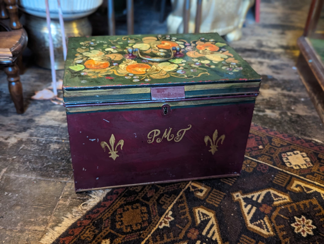 Antique Deed Box - Folk Painted